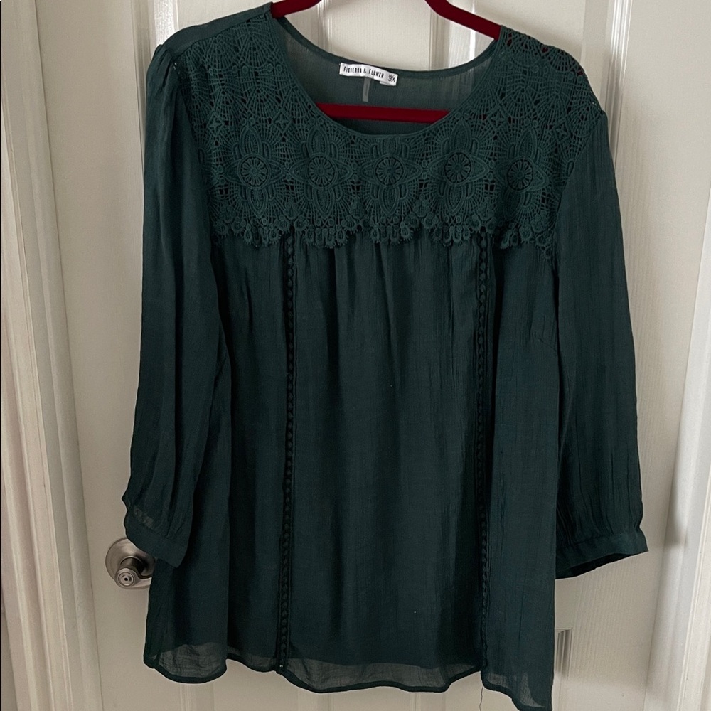 Lace Accent Blouse